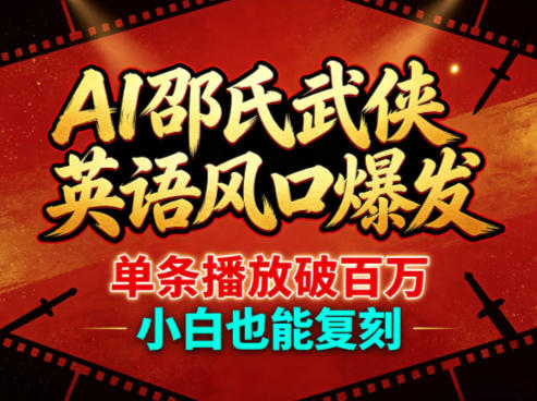 AI邵氏武侠英语风口爆发，单条播放破百万，小白也能复刻 - 来及网络