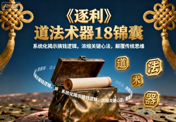 《逐利》道法术器18锦囊，系统化揭示搞钱逻辑，浓缩关键心法，颠覆传统思维 - 来及网络