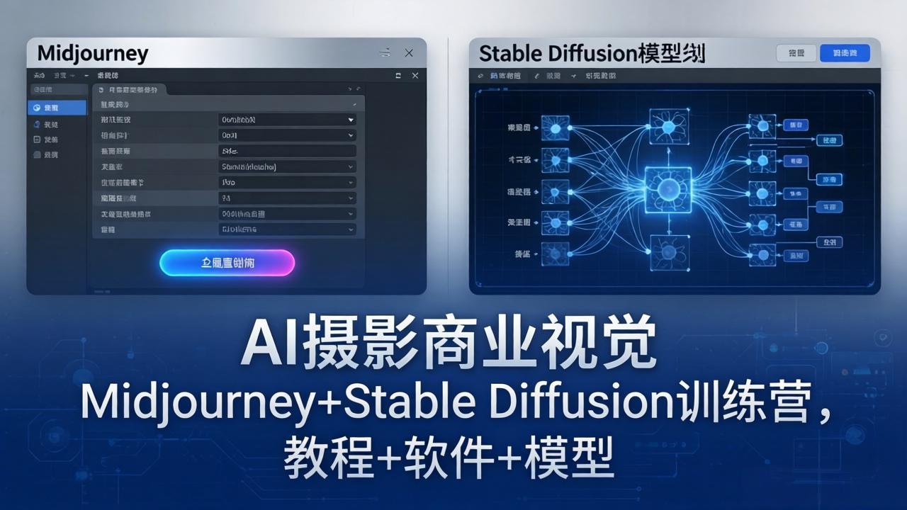 AI摄影商业视觉Midjourney+Stable Diffusion训练营，教程+软件+模型 - 来及网络
