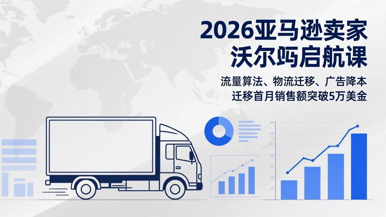 2026亚马逊卖家沃尔玛启航课，流量算法、物流迁移、广告降本，迁移首月销售额突破5万美金 - 来及网络