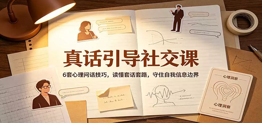 真话引导社交课：6套心理问话技巧，读懂套话套路，守住自我信息边界 - 来及网络