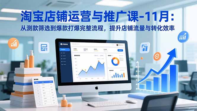 淘宝店铺运营与推广课-11月：从测款筛选到爆款打爆完整流程，提升店铺流量与转化效率 - 来及网络