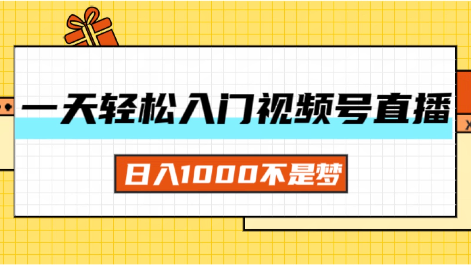 （11906期）一天入门视频号直播带货，日入1000不是梦 - 来及网络
