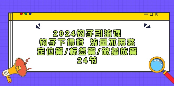 （12097期）2024钩子·引流课：钩子下得好 流量不再愁，定位篇/标签篇/破播放篇/24节 - 来及网络