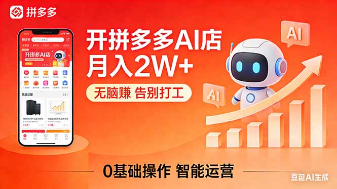 开一家拼多多AI店，月入2W+，无脑赚，告别打工，附SOP手册 - 来及网络