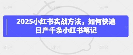 2025小红书实战方法，如何快速日产千条小红书笔记 - 来及网络
