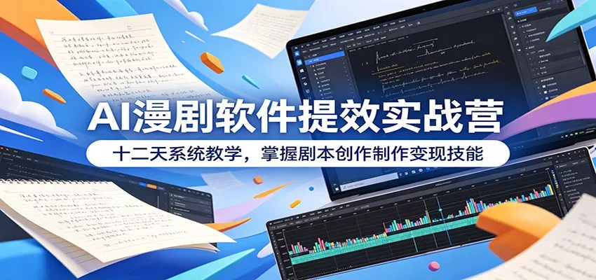 AI漫剧软件提效实战营：十二天系统教学，掌握剧本创作制作变现技能 - 来及网络