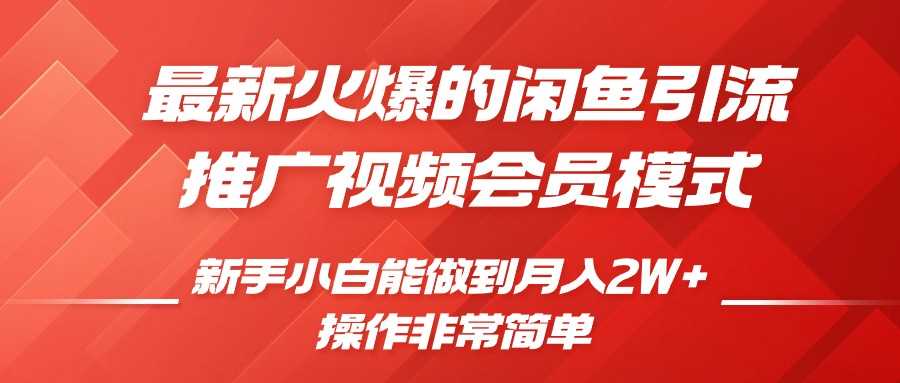 闲鱼引流推广影视会员，0成本就可以操作，新手小白月入过W+【揭秘】 - 来及网络