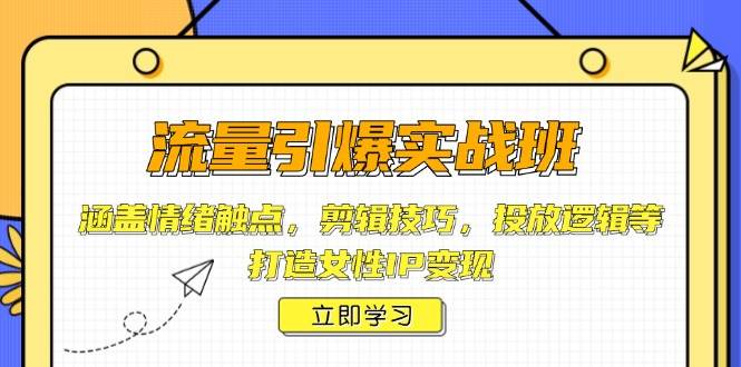 （14008期）流量引爆实战班，涵盖情绪触点，剪辑技巧，投放逻辑等，打造女性IP变现 - 来及网络