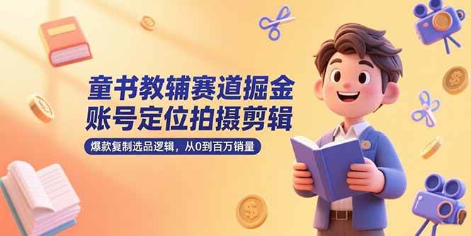 （15326期）童书教辅赛道掘金，账号定位拍摄剪辑，爆款复制选品逻辑，从0到百万销量 - 来及网络