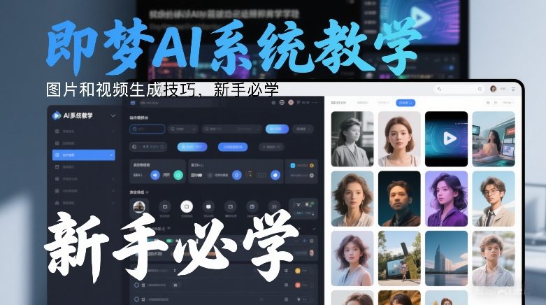 即梦AI系统教学，图片和视频生成技巧，新手必学 - 来及网络