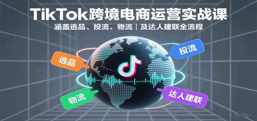 TikTok跨境电商运营实战课：涵盖选品、投流、物流及达人建联全流程 - 来及网络
