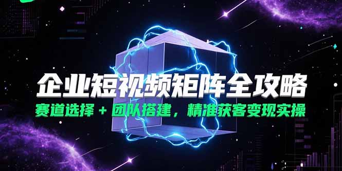 企业短视频矩阵全攻略，赛道选择+团队搭建，精准获客变现实操 - 来及网络