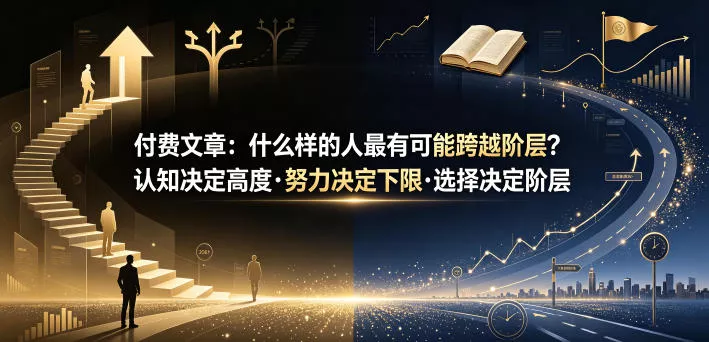 付费文章：什么样的人最有可能跨越阶层？认知决定高度·努力决定下限·选择决定阶层 - 来及网络