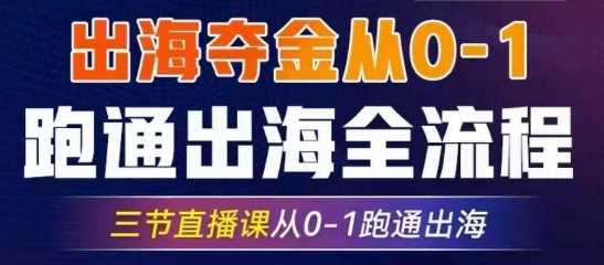 2025出海夺金从0-1跑通出海全流程，三节直播课从0-1跑通出海，教你用AI跑通全流程 - 来及网络