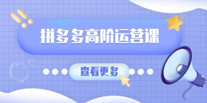 （14327期）拼多多高阶运营课：极致群爆款玩法，轻付费无尽复制，打造单品爆款之路 - 来及网络