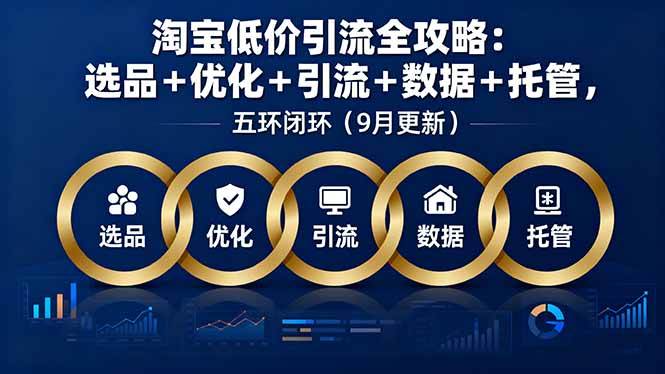 （16009期）淘宝低价引流全攻略：选品＋优化＋引流＋数据＋托管，五环闭环（9月更新） - 来及网络