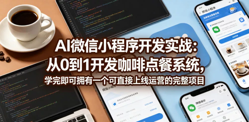 AI微信小程序开发实战：从0到1开发咖啡点餐系统，学完即可拥有一个可直接上线运营的完整项目 - 来及网络