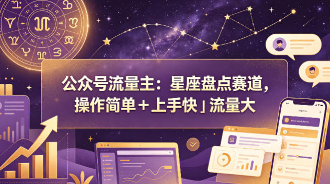 公众号流量主：星座盘点赛道，操作简单＋上手快＋流量大 - 来及网络