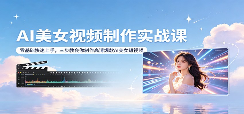 AI美女视频制作实战课：零基础快速上手，三步教会你制作高清爆款AI美女短视频 - 来及网络
