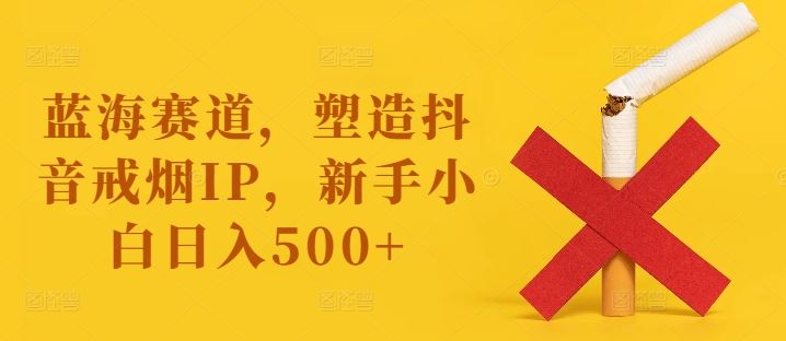 蓝海赛道，塑造抖音戒烟IP，新手小白日入500+【揭秘】 - 来及网络