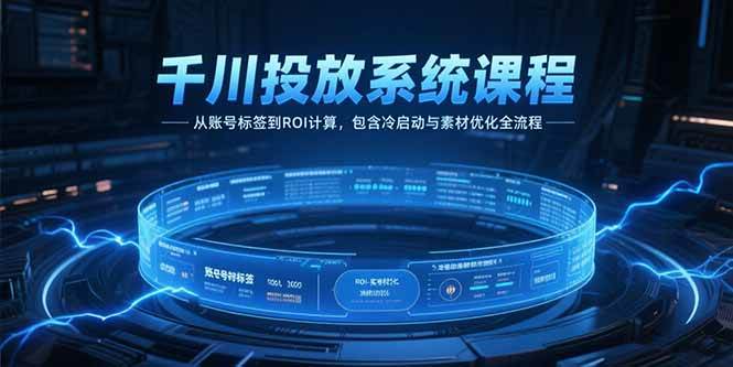 （15263期）千川投放系统课程，从账号标签到ROI计算，包含冷启动与素材优化全流程 - 来及网络