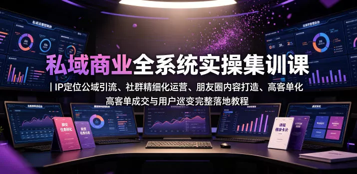私域商业全系统实操课｜IP定位公域引流、社群精细化运营、朋友圈内容打造、高客单成交与用户裂变完整落地教程 - 来及网络
