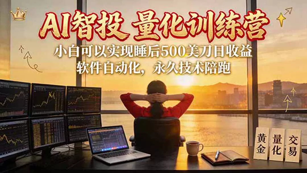 AI智投EA量化训练营【第三期】，多策略智投+防爆技术+趋势分析 ，轻松上手，矩阵放大，长期稳定。 - 来及网络
