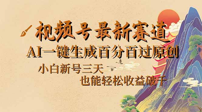 （14363期）视频号最新爆火赛道，AI一键生成百分百过原创，小白新号三天，也能轻松… - 来及网络