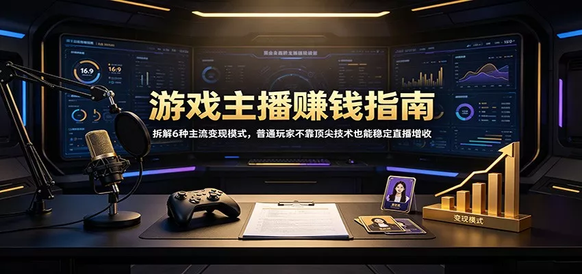 游戏主播赚钱指南：拆解6种主流变现模式，普通玩家不靠顶尖技术也能稳定直播增收 - 来及网络