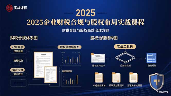 2025企业财税合规与股权布局的实战课程：财税合规与股权高效治理方案 - 来及网络