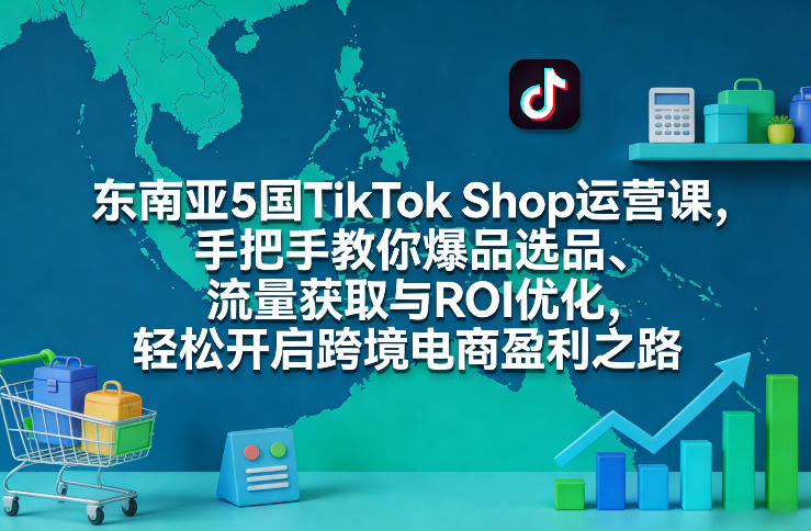 东南亚5国TikTok Shop运营课，手把手教你爆品选品、流量获取与ROI优化，轻松开启跨境电商盈利之路 - 来及网络