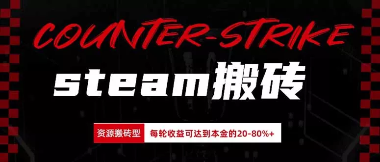 Steam搬砖，每轮收益为本金的20-80%，平均每天仅需半小时，新人轻松上手 - 来及网络