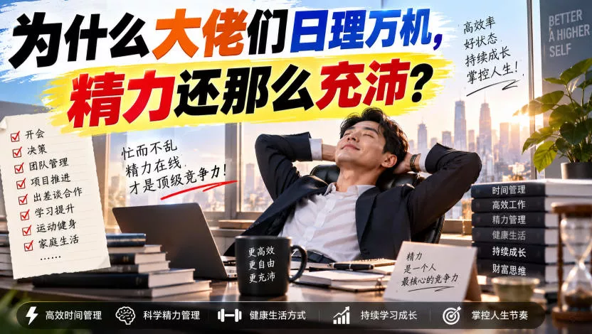 付费文章：为什么大佬们日理万机，精力还那么充沛？ - 来及网络
