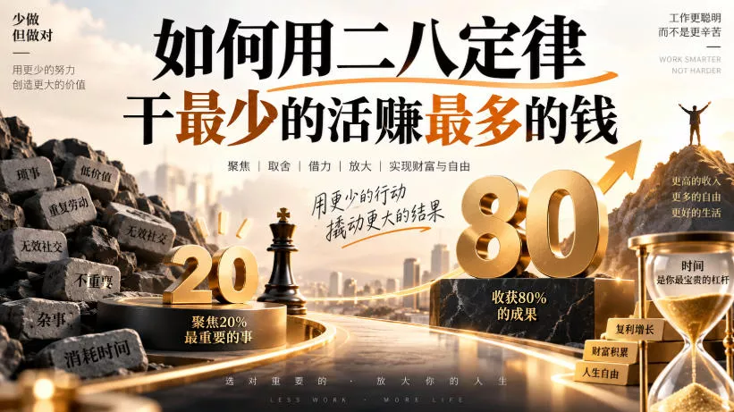 付费文章：如何用二八定律干最少的活賺最多的钱 - 来及网络