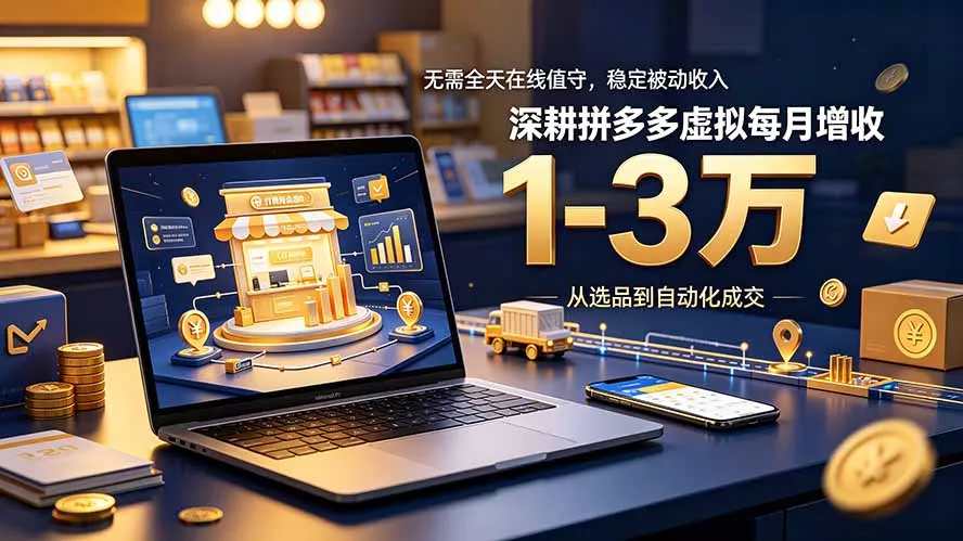 无需全天在线值守，稳定被动收入，深耕拼多多虚拟每月增收 1-3 万 - 来及网络