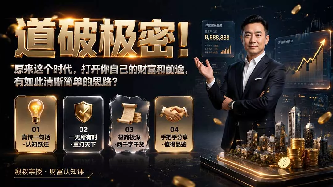 付费文章：道破极密！原来这个时代，打开你自己的财富和前途，有如此清晰简单的思路？ - 来及网络