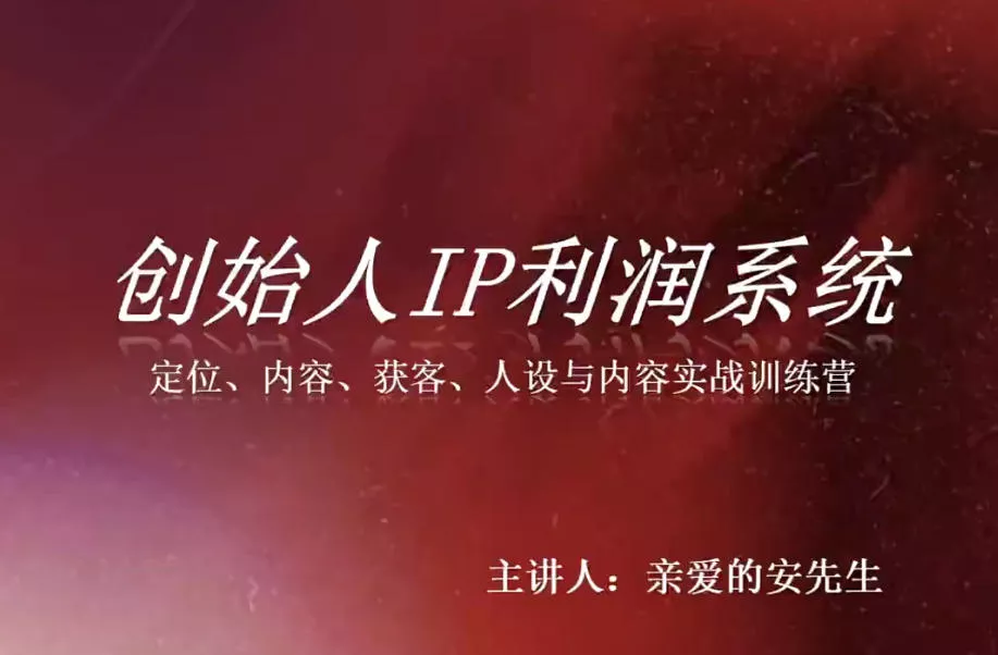 创始人IP利润系统8月训练营，定位、内容、获客、人设与内容实战训练营 - 来及网络