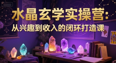水晶玄学实操营：从兴趣到收入的闭环打造课 - 来及网络