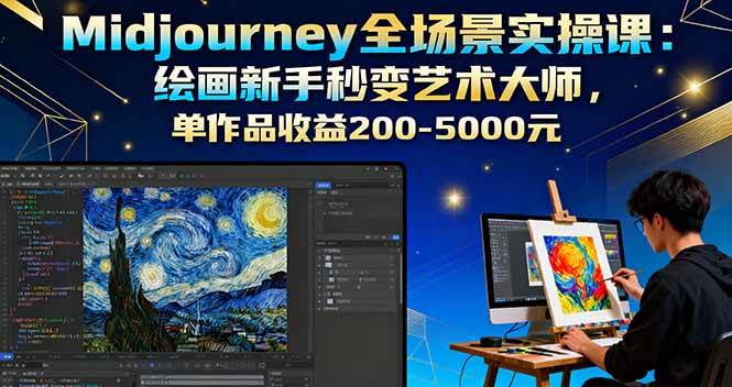 （16125期）Midjourney全场景实操课：绘画新手秒变艺术大师，单作品收益200-5000元 - 来及网络