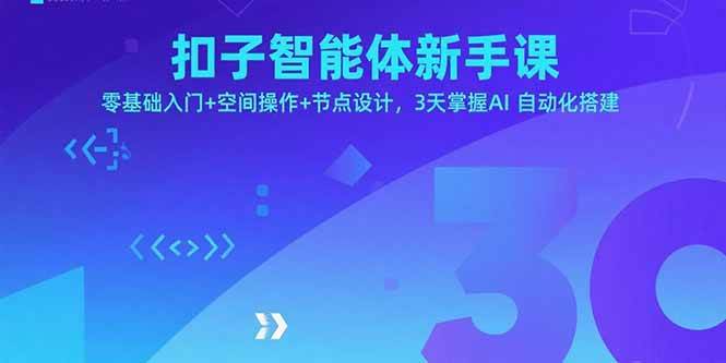 （15914期）扣子智能体新手课，零基础入门+空间操作+节点设计，3天掌握AI自动化搭建 - 来及网络