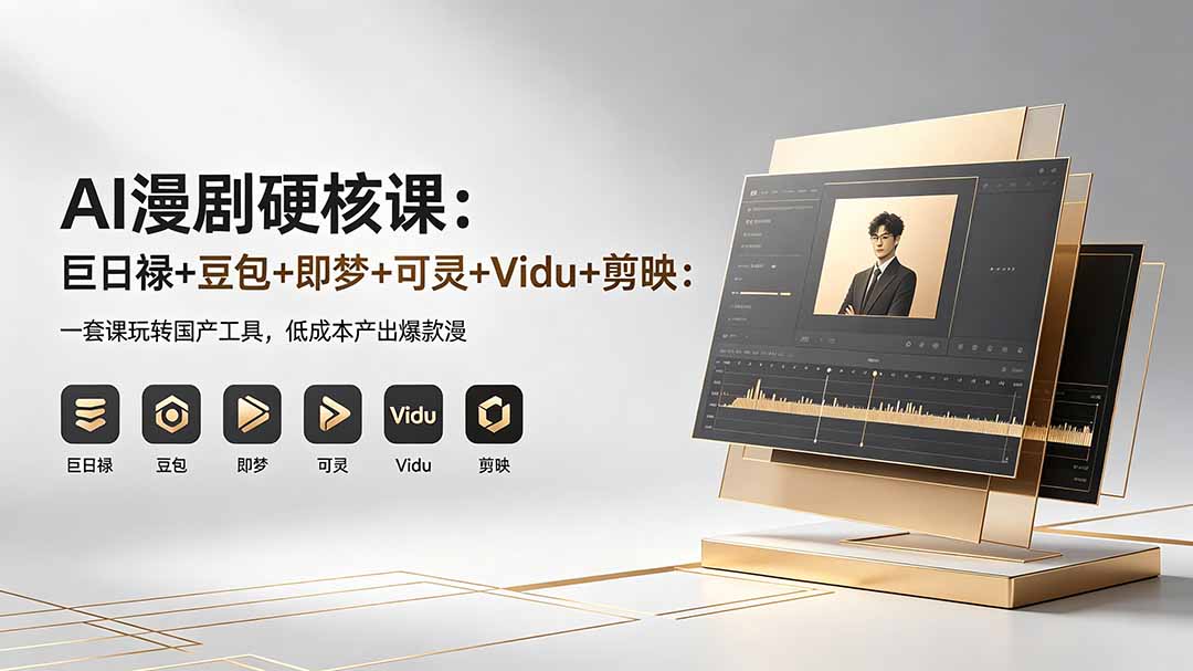 AI漫剧硬核课：巨日禄+豆包+即梦+可灵+Vidu+剪映：一套课玩转国产工具，低成本产出爆款漫剧 - 来及网络