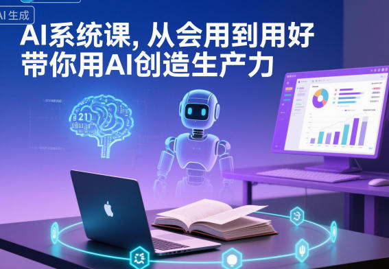 AI系统课，从会用到用好，带你用AI创造生产力 - 来及网络