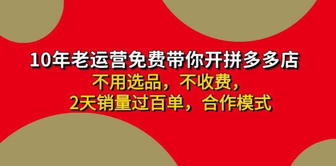 （11576期）拼多多-合作开店日入4000+两天销量过百单，无学费、老运营教操作、小白… - 来及网络