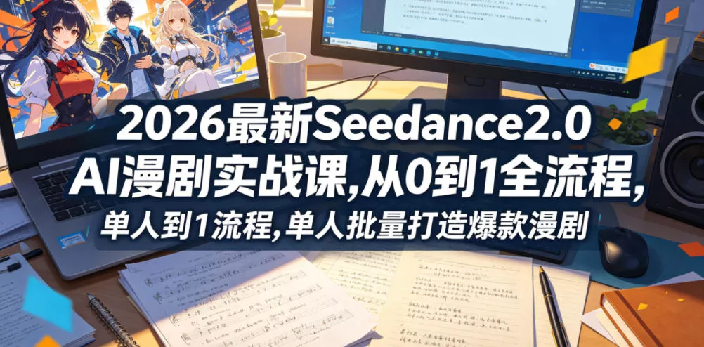 2026最新Seedance2.0 AI漫剧实战课,，从0到1全流程，单人批量打造爆款漫剧 - 来及网络