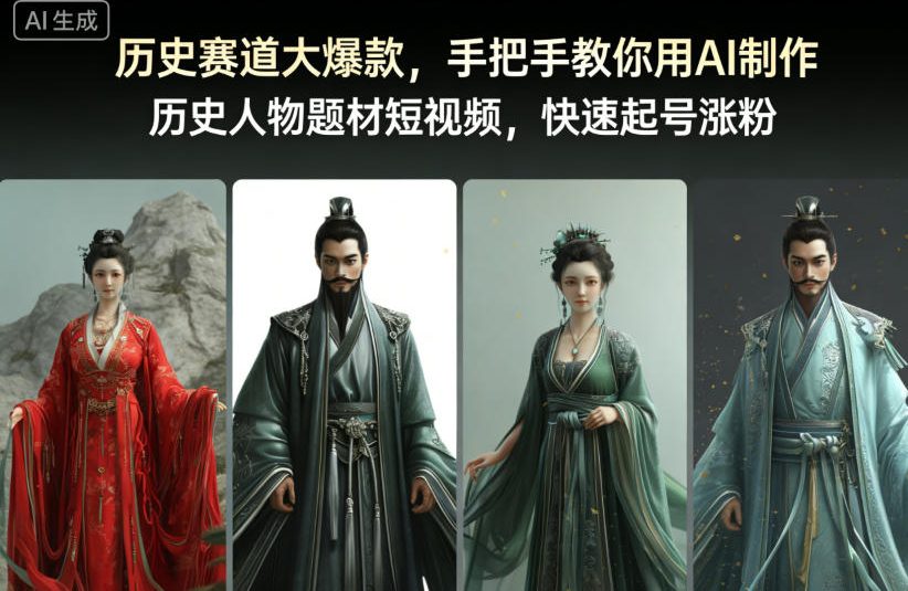 历史赛道大爆款，手把手教你用AI制作历史人物题材短视频，快速起号涨粉 - 来及网络