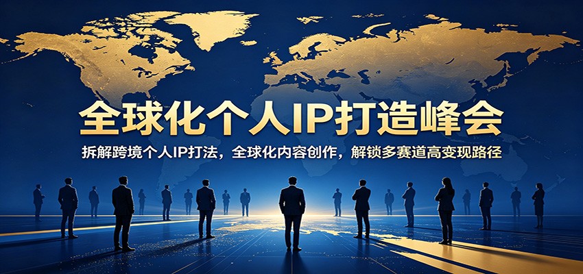 全球化个人IP打造峰会：拆解跨境个人IP打法，全球化内容创作，解锁多赛道高变现路径 - 来及网络