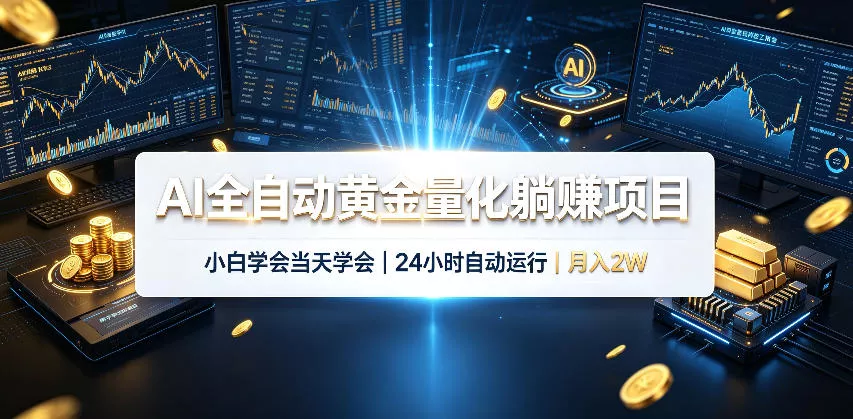 AI全自动黄金量化躺賺项目，24小时自动运行，月入2W！ - 来及网络