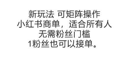 可矩阵操作，小红书商单新玩法，适合所有人，无需粉丝门槛，1粉丝也可以接单 - 来及网络