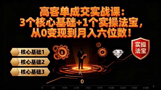 高 客单成交实战课：3个核心基础+1个实操法宝，从0变现到月入六位数！ - 来及网络